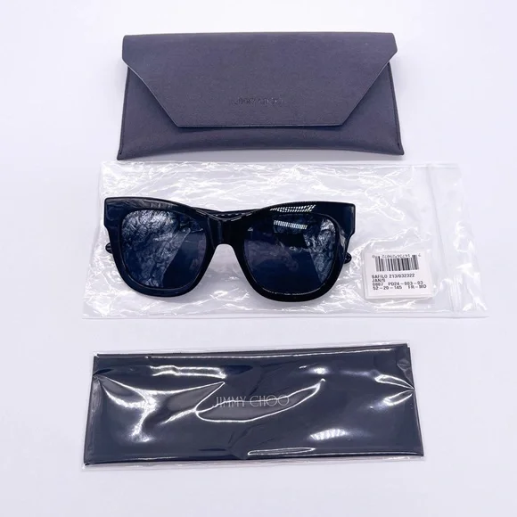 NEW JIMMY CHOO SUNGLASSES JIMMY CHOO JAN/S 807 BLACK WOMEN’S EYEWEAR JIMMY CHOO - Picture 12 of 12